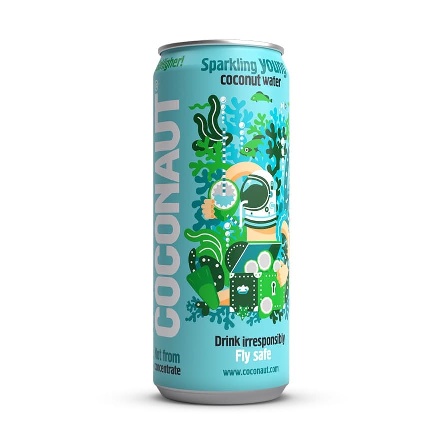 Coconaut Woda kokoswater met koolzuur van jonge kokosnoot 320ml | Coconaut