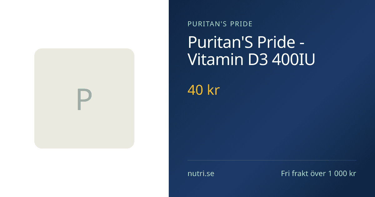Puritan's Pride Vitamina D3 400 IE – Puritan's Pride confezione