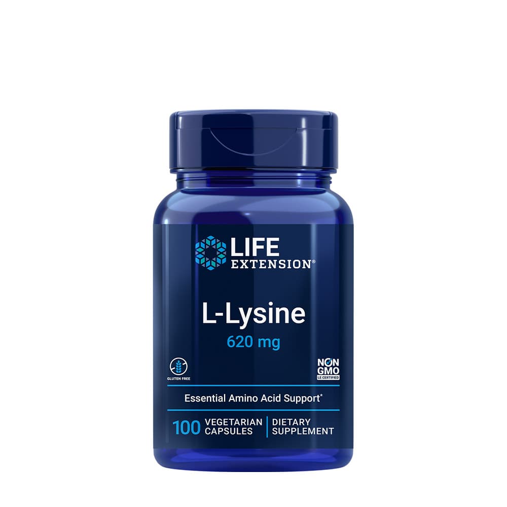 Life Extension L-Lysina 620mg - 100 cápsulas vegetales – Life Extension packaging