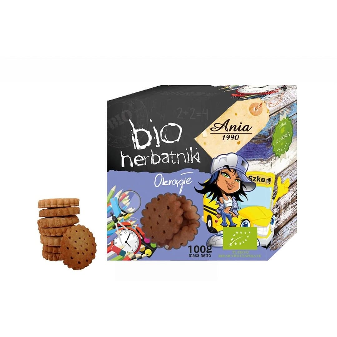 BIO ANIA Herbatniki Okrągłe BIO 100 g | Bio Planet – Ania packaging