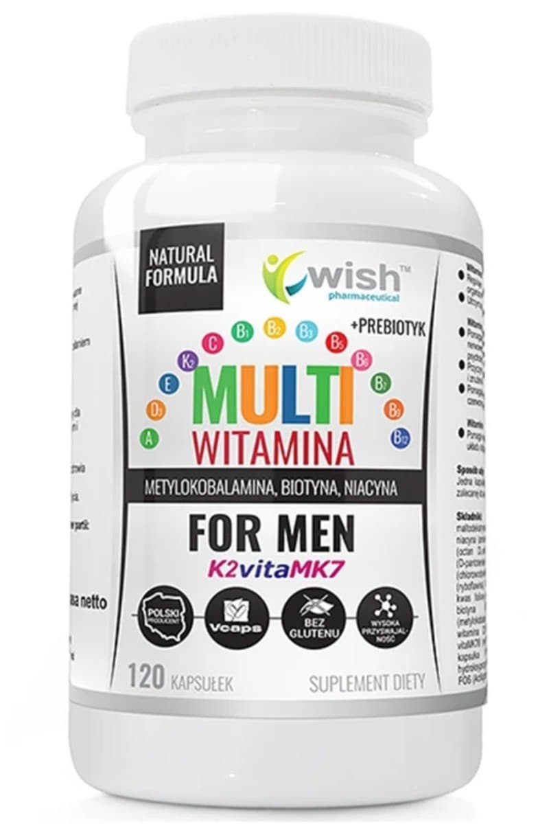 Wish Multiwitamina Complex för män 120 kapslar – Wish förpackning