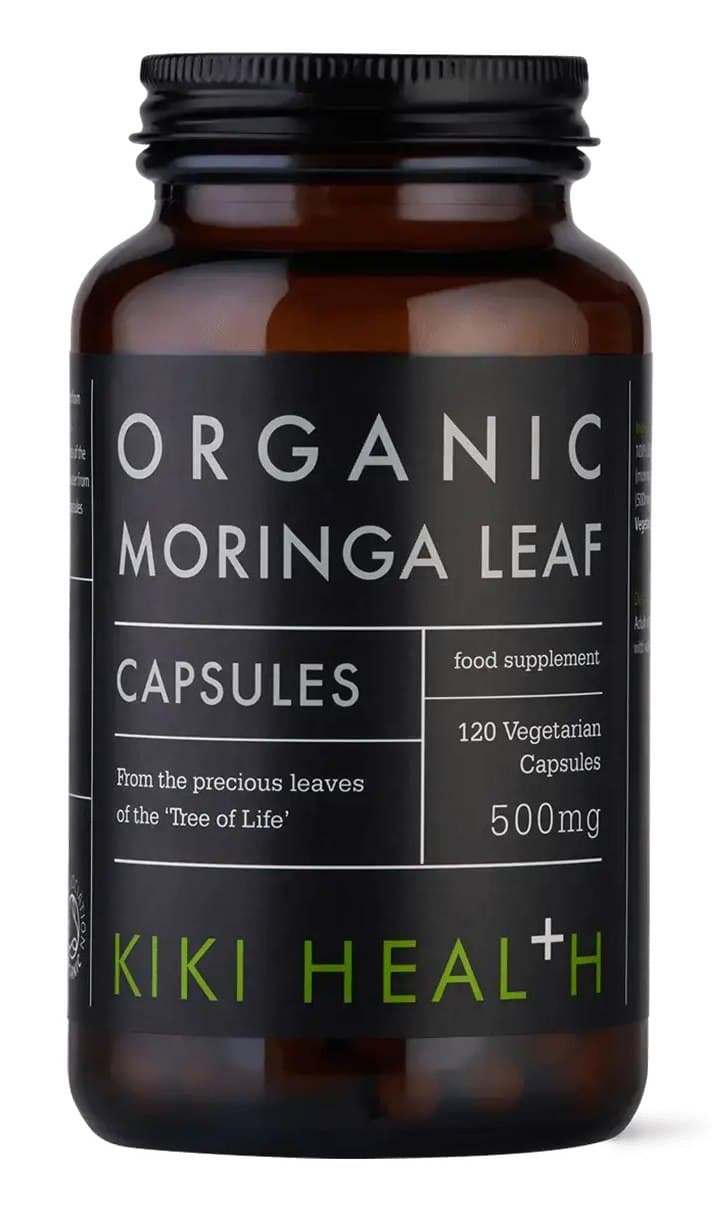 Kiki Health - Organic Moringa Leaf 500mg - 120 vegetabilske kapsler – Kiki Health emballage