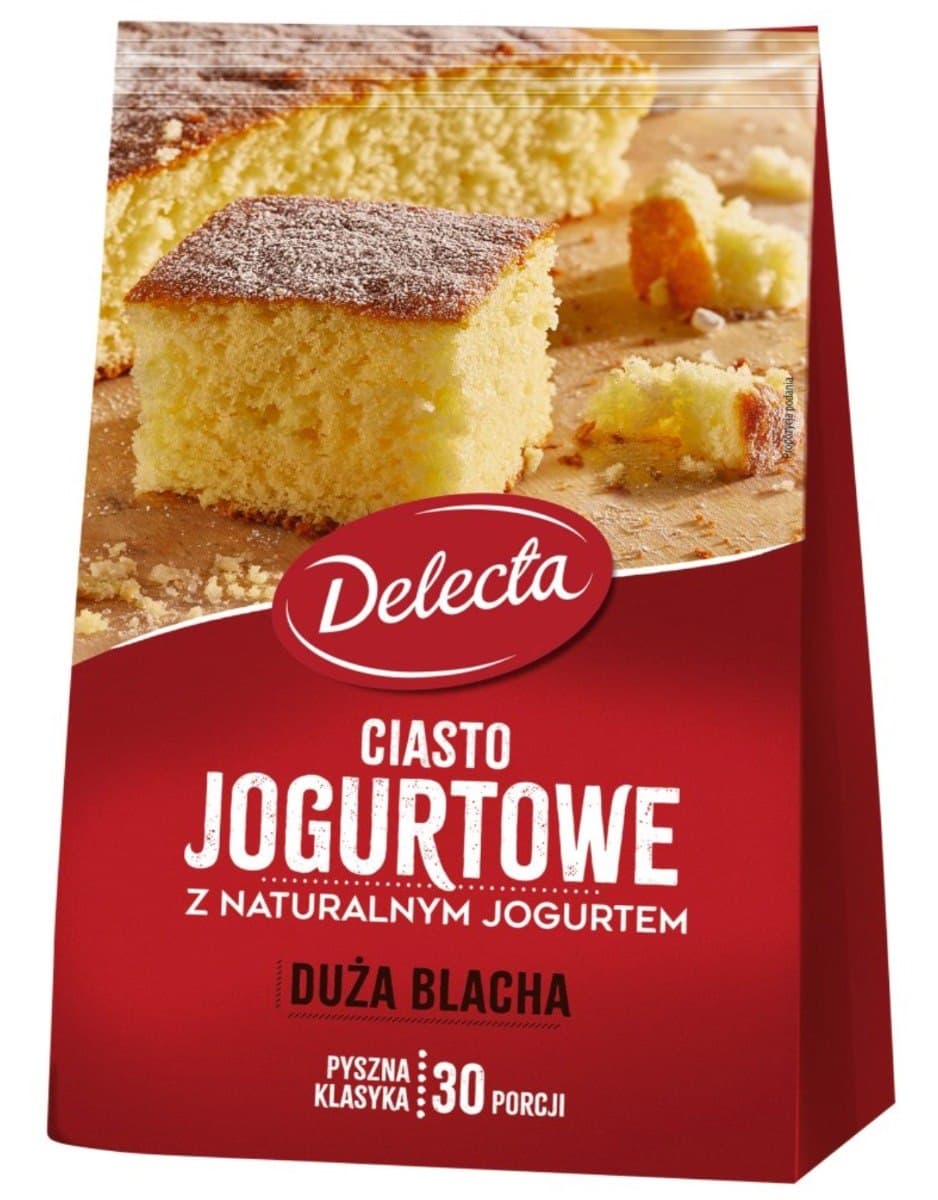 Delecta Ciasto Jogurtowe Duża Blacha 640 g – Delecta förpackning