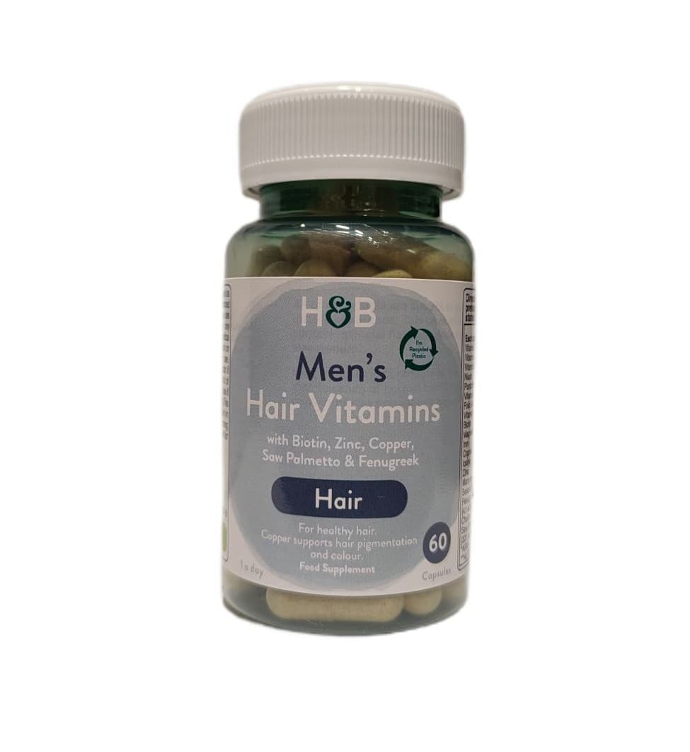Holland & Barrett Men'S Hair Vitamins - 60 capsules – Holland & Barrett verpakking