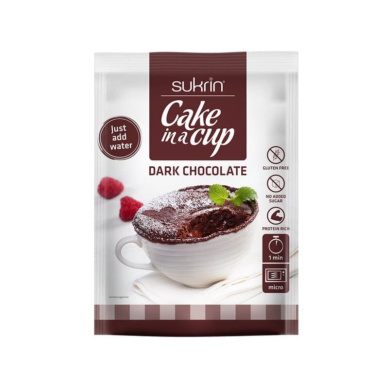 Cake in a cup mörk choklad 75g | Sukrin – Sukrin förpackning