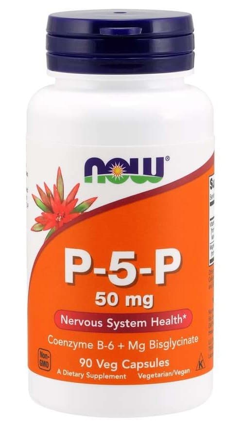Now Foods P-5-P 50 mg - Bioactieve vitamine B6 in plantaardige capsules – NOW Foods verpakking