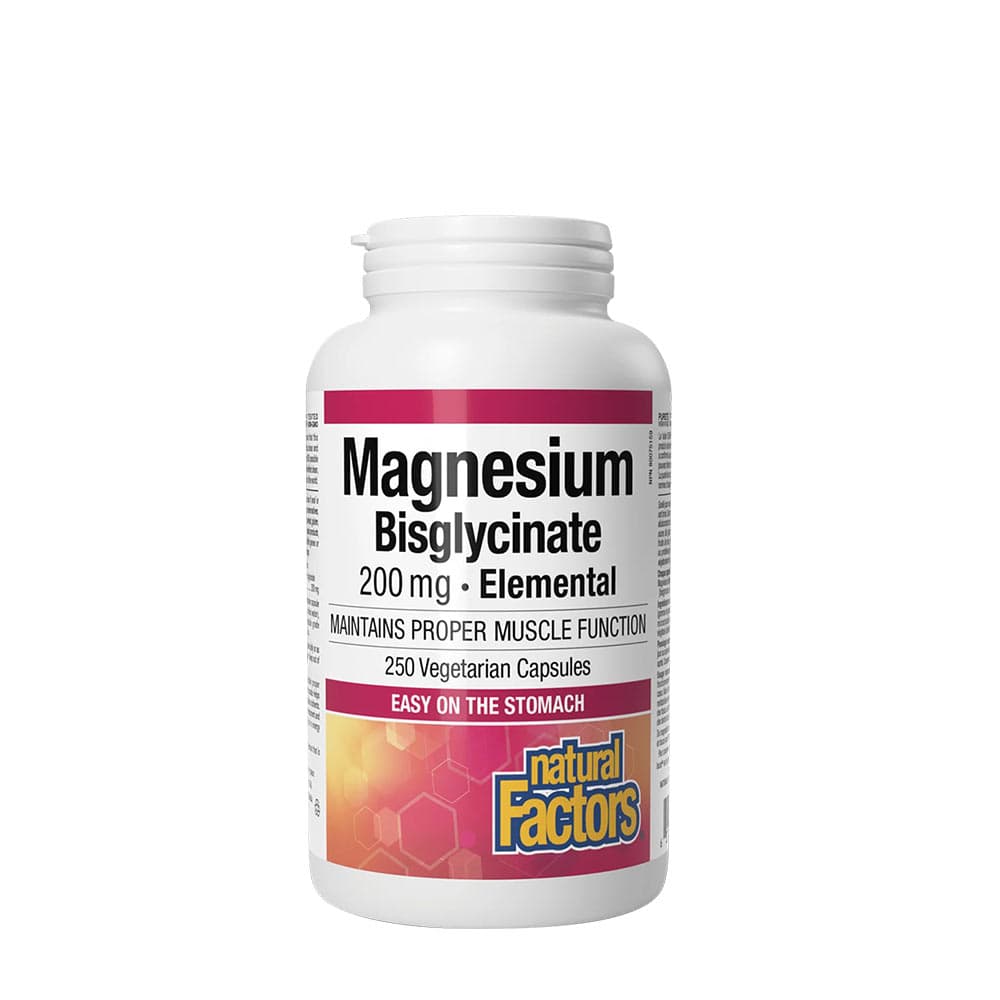 Natural Factors Magnesium Bisglycinate Pure 200mg – 250 capsules