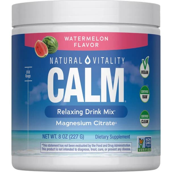 Natural Vitality - Calm Magnesium en poudre (Pastèque - 227g) – Natural Vitality emballage