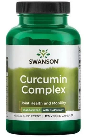 Swanson Kurkumina Complex 700 mg - 120 wegetariańskich kapsułek – Swanson opakowanie