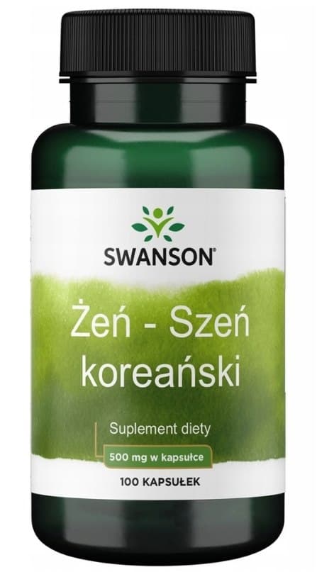 Swanson Koreański żeń-szeń 500 mg – 100 kapsułek – Swanson opakowanie