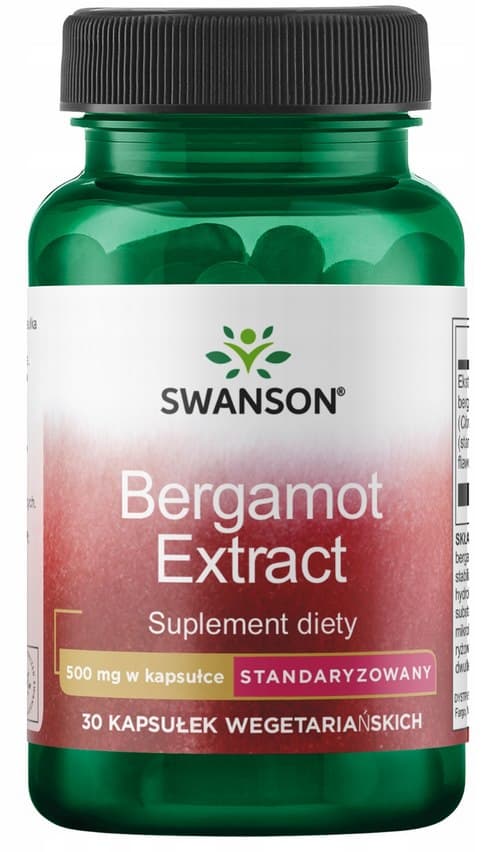 Swanson Ekstrakt z bergamotu 500mg - 30 Kapsułek roślinnych – Swanson opakowanie