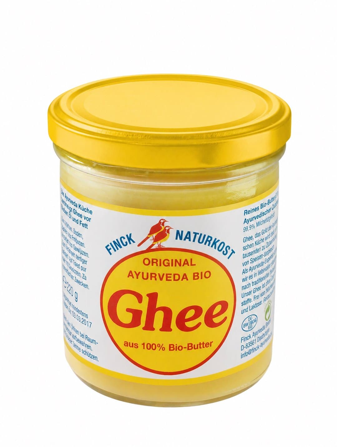 Finck Naturkost - Finck Ayurveda - Clarified Butter Ghee Organic 220g – Finck Naturkost opakowanie