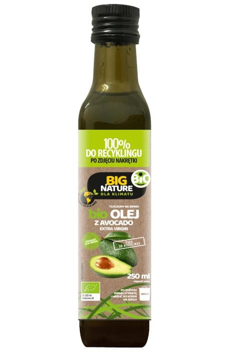 Big Nature - Koldpresset Økologisk Avocadoolie 250ml – Big Nature emballage