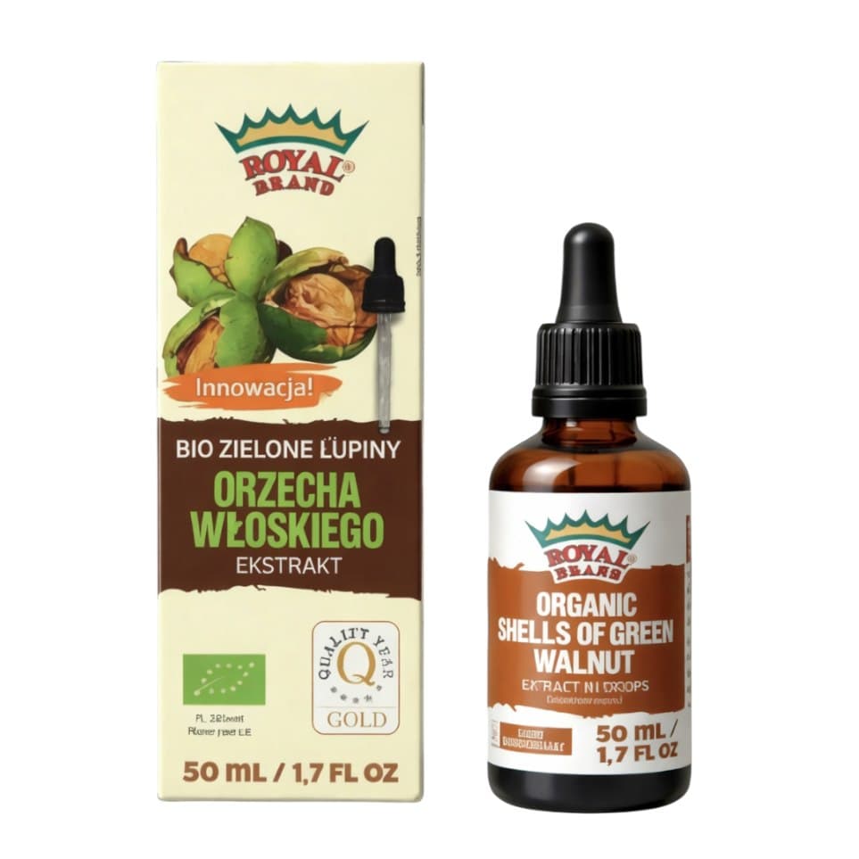 Royal Brand - Organic Shells Of Green Walnut Extract 50ml – Royal Brand opakowanie