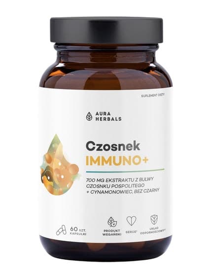 Aura Herbals Garlic Immuno+ 30 capsules - 30 dagen verpakking