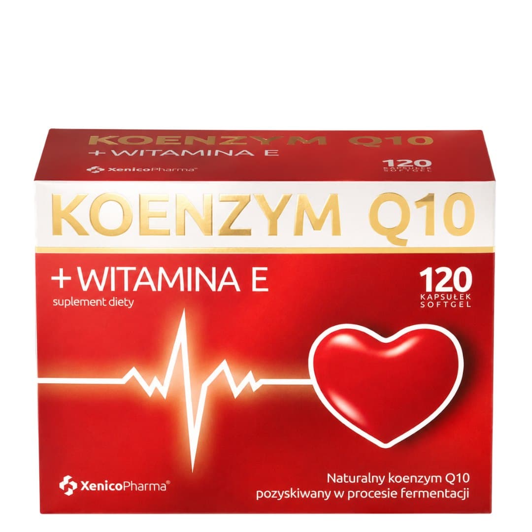 Xenico Pharma Koenzym Q10 + Vitamin E 120 kapslar – XENICO PHARMA förpackning