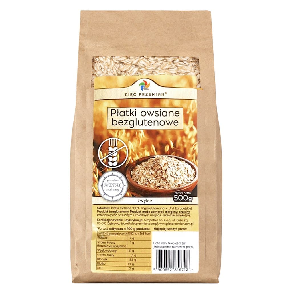 Pięć Przemian - Glutenfreie Haferflocken Naturella 500g