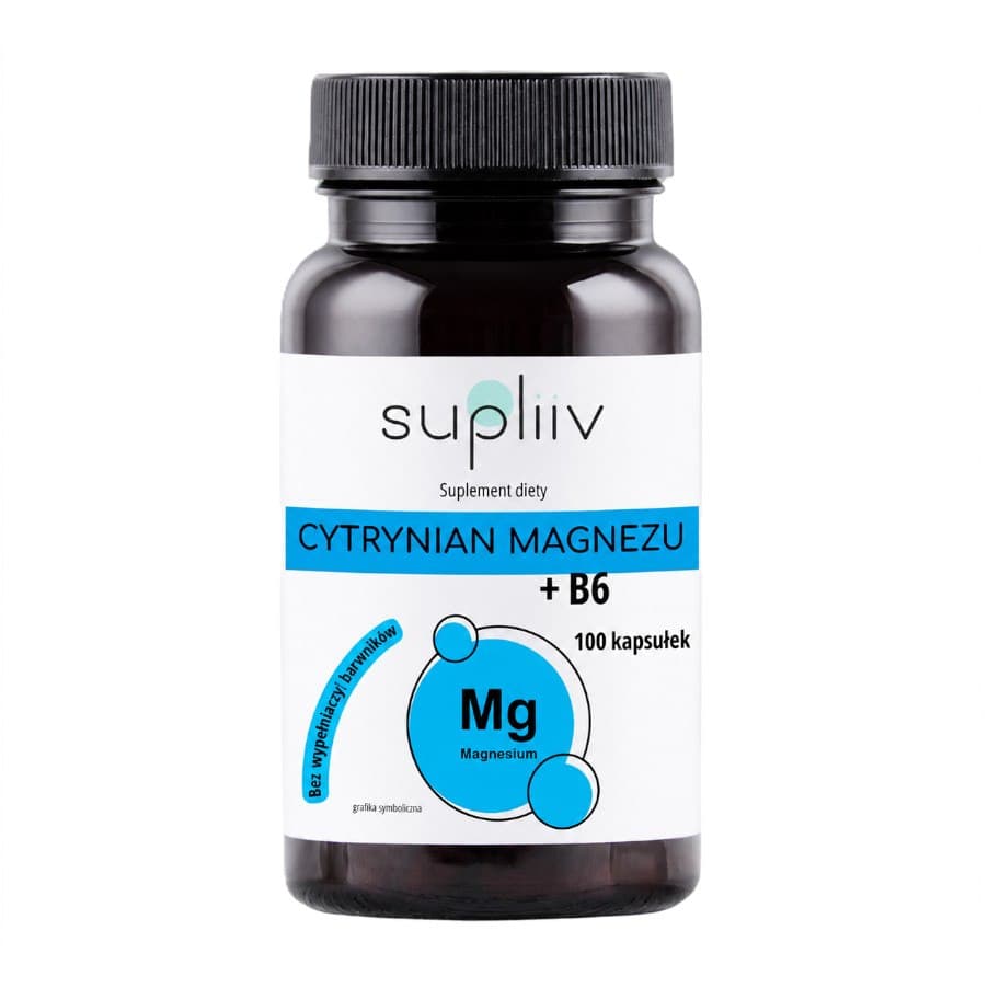 Supliiv - Magnesium Citrate + B6 - 100 capsules – Supliiv verpakking