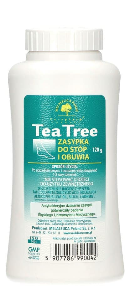 Melaleuca - Proszek do stóp z drzewa herbacianego - 120g – Melaleuca opakowanie