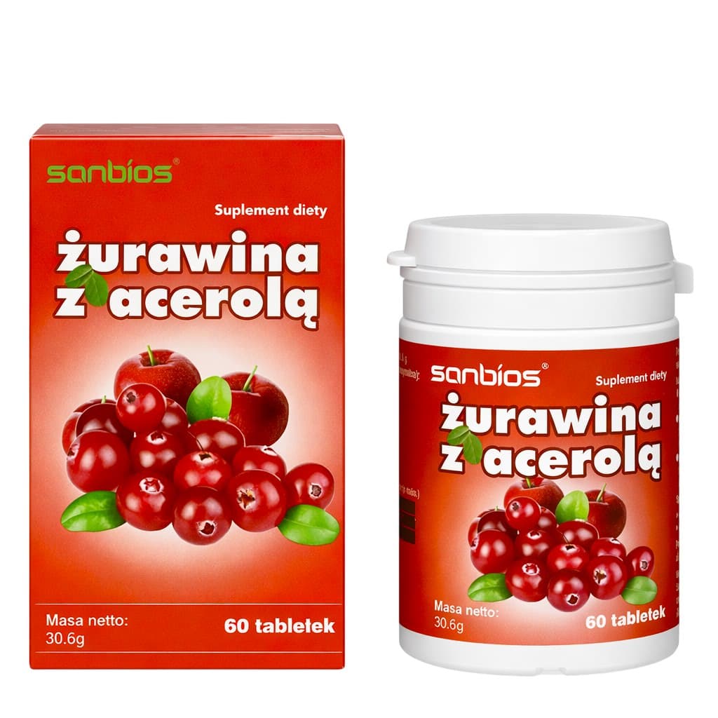 Sanbios - Cranberry With Acerola - 60 tabletter – Sanbios förpackning