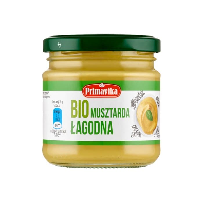 Primavika - Łagodna Musztarda Eko 170g – Primavika opakowanie