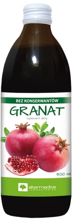 Alter Medica - Granatäpplejuice 500ml – Alter Medica förpackning