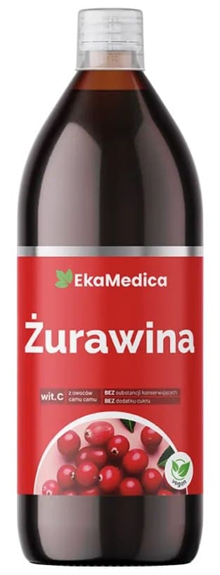 Eka Medica - Żurawina w soku - 1l – Eka Medica opakowanie