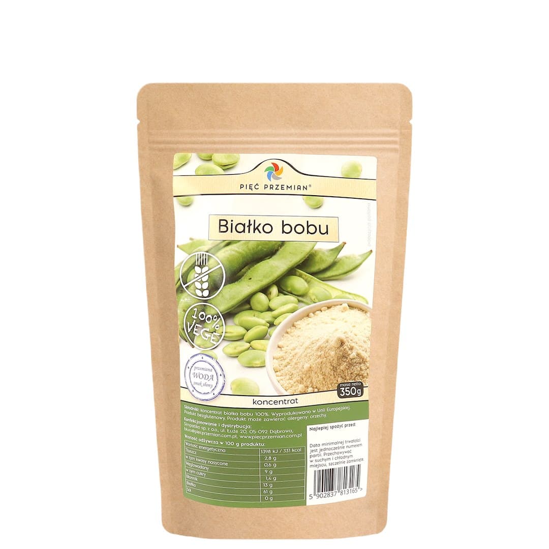 Pięć Przemian - Fava Bean Protein Concentrate - 350g – Pięć Przemian verpakking