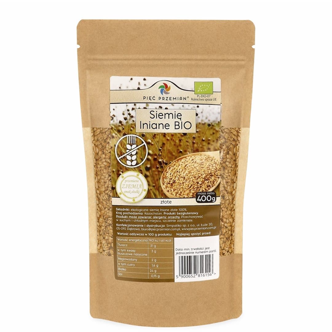 Pięć Przemian - Golden Flaxseed Eko Bezglutenowy 400g