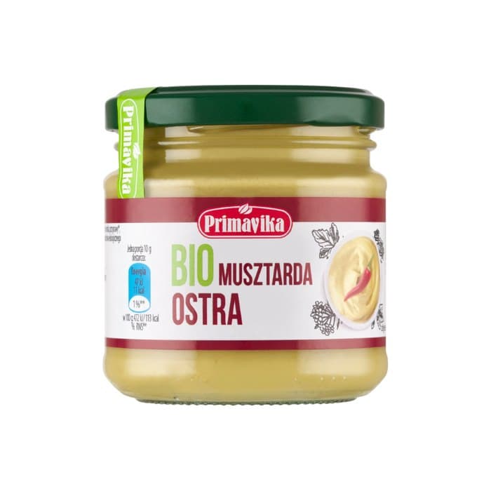 Primavika - Organiczna ostra musztarda 170g – Primavika opakowanie