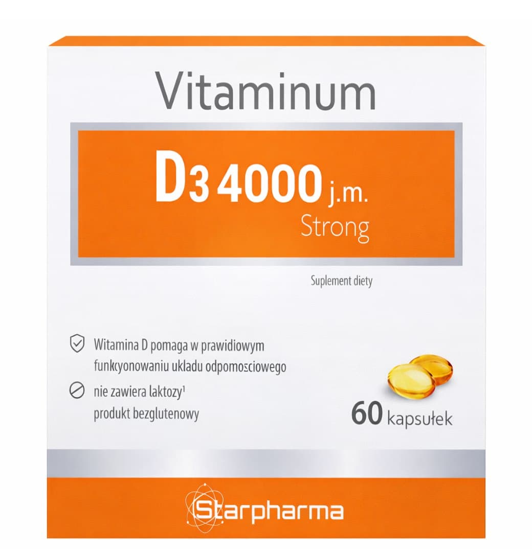 Starpharma - Vitamin D3 4000 Strong 60 capsules – Zdrowy Lizak verpakking