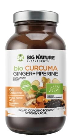 Big Nature - Organic Turmeric Ginger Piperine Tabs 90 capsules – Big Nature emballage