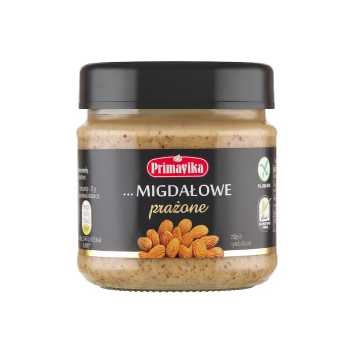Primavika – Masło migdałowe prażone 185g – Primavika opakowanie