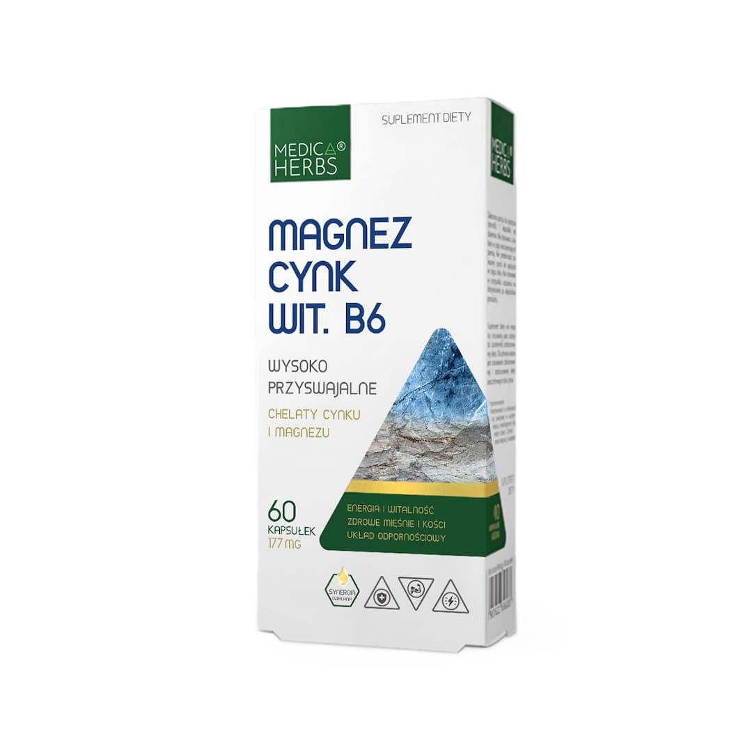 Medica Herbs - Magnesium Zinc Vitamin B6 - 60 capsules – Medica Herbs verpakking