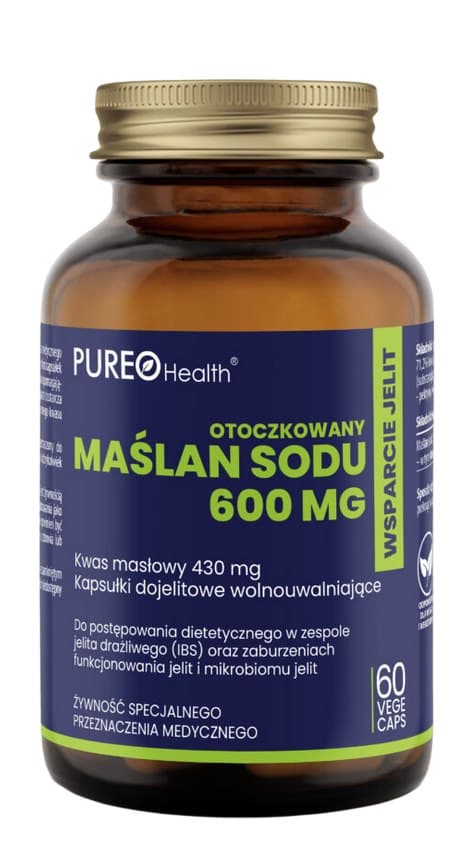 PUREO Health Kwas Masłowy 600mg, 60 kapsułek – PUREO Health opakowanie