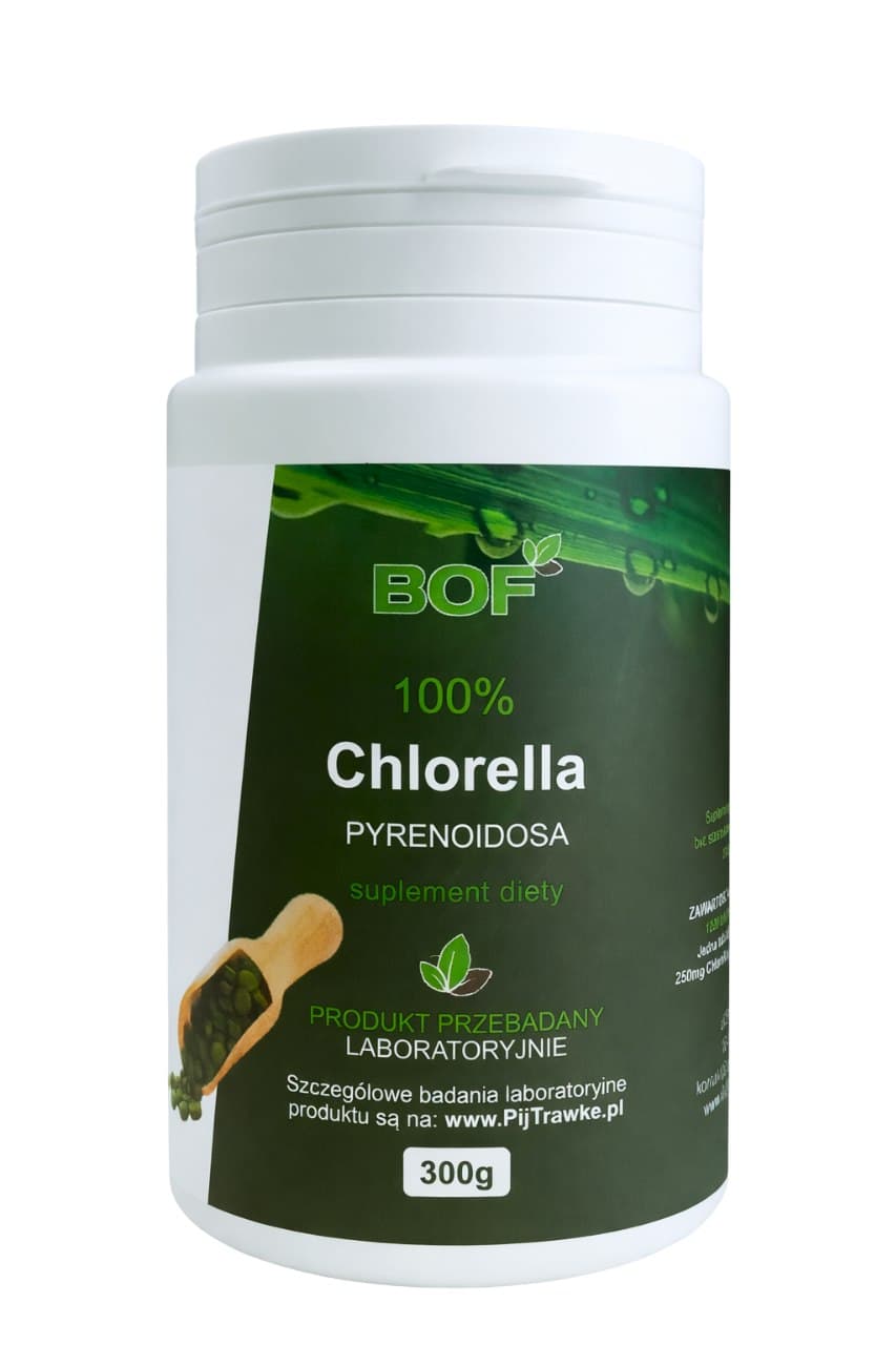 BOF - Chlorella Pyrenoidosa 100% kapslar – Bio Organic Foods förpackning