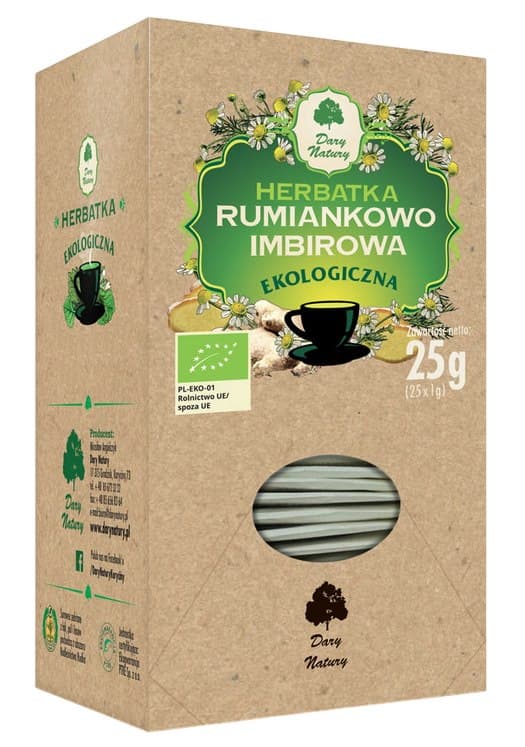 Dary Natury Té ecológico de manzanilla y jengibre 25 bolsas - 25g
