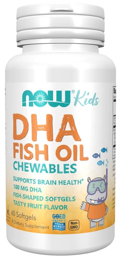 NOW Foods - DHA Kids Fish Oil Gummies 100mg - 60 Softgels – NOW Foods empaque