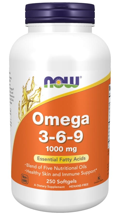 NOW Foods - Omega 3-6-9, 1000mg - 250 Sgels – NOW Foods verpakking