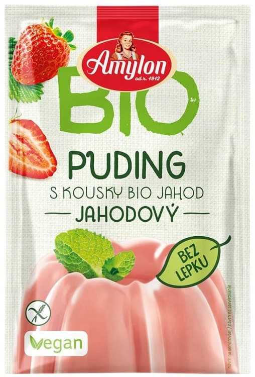 Amylon - Strawberry Pudding Gluten-Free Organic 40g – Amylon opakowanie