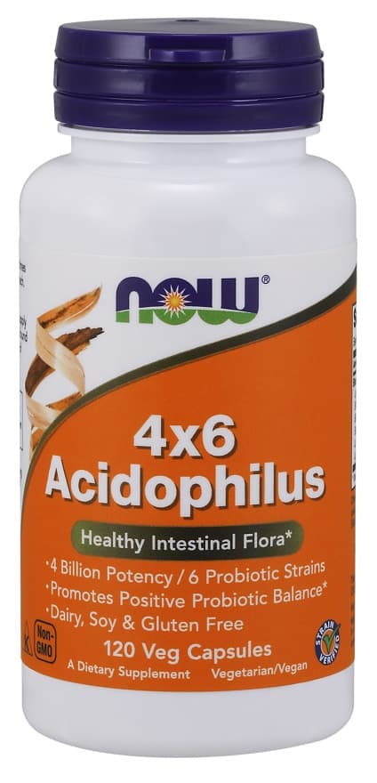 NOW Foods - Acidophilus 4X6 - 120 Vcaps – NOW Foods förpackning