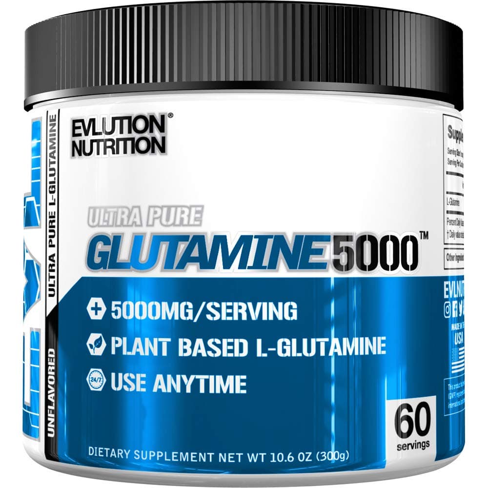 EVLution Nutrition - Ultra Pure Glutamine 5000 Pulver 300g – EVLution Nutrition Verpackung