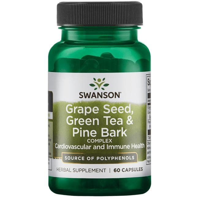 Swanson - Grape Seed, Green Tea & Pine Bark Complex 60 gélules – Swanson emballage