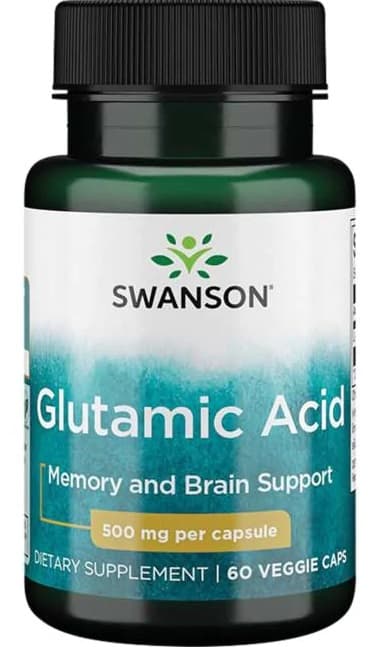 Swanson Glutamic Acid 500 mg - 30 veganska kapslar – Swanson förpackning