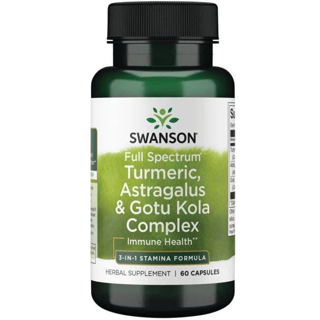 Swanson - Turmeric, Astragalus & Gotu Kola Complex - 60 cápsulas – Swanson empaque
