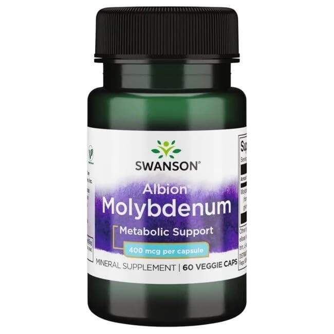 Swanson Albion Molybdenum 400 mcg – 60 cápsulas vegetales – Swanson empaque