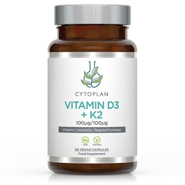Cytoplan Vitamin D3 + K2 25 mcg + 45 mcg - 60 cápsulas vegetarianas – Cytoplan empaque