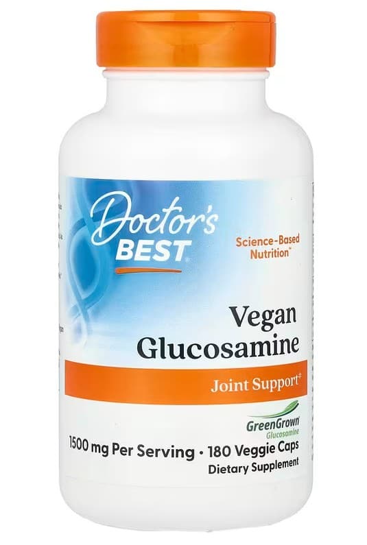 Doctor's Best Vegan Glucosamine With Greengrown, 1500mg - 180 Vcaps – Doctor's Best förpackning