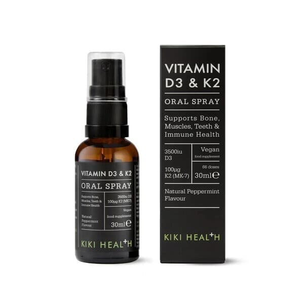 Kiki Health - Spray oral de vitamina D3 y K2 - Menta natural, 30ml – Kiki Health empaque