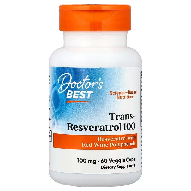 Doctor's Best Trans-Resveratrol With Resvinol, 100mg - 60 Vcaps – Doctor's Best förpackning